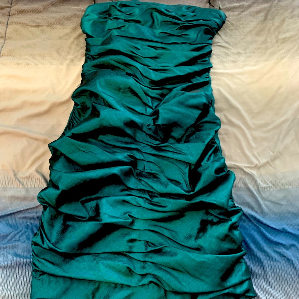 Strapless green dress